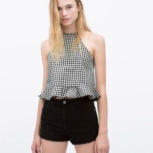 ZARA Gingham Halter Tank